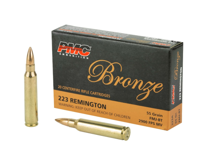 PMC Bronze .223 Remington 55gr FMJ-BT Ammo 1000 Round Case - Ships Free for Limited Time!