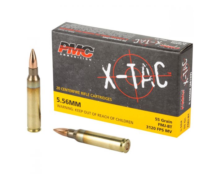 PMC X-TAC 556 NATO 55gr FMJ-BT Rifle Ammo - 20rd