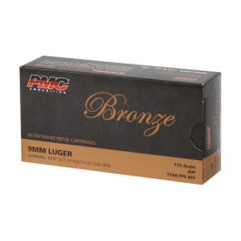 PMC Pistol Ammunition Bronze 9mm Luger Handgun Ammunition Jacketed ...