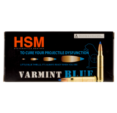 HSM Varmint Ammunition .223 Remington 55gr Blue Tip Sierra Blitz King - 20rd Box