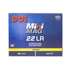 CCI Mini Mag Rimfire Ammunition .22 LR 36gr HP 300rd