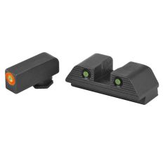 AmeriGlo Trooper Sight Glock 17,19 Green with Orange Outline Front