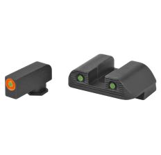 AmeriGlo Trooper Sight Glock 42 and 43 Green with Orange Outline Front, Green Rear