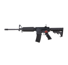 Bushmaster M4 Patrolman's Flat Top AR15 Rifle Black 5.56NATO 16" Barrel M4 Handguard A2 Flash Hider M4 Collapsible Stock FlipUp Rear Sight BFS III Trigger Equipped