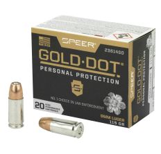 Speer Ammunition 9MM 115Gr Gold Dot Hollow Point 20rd