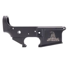 Anderson AM15 Forged Stripped AR15 Lower Receiver Black Don't Tread On Me Logo Retail Packaging