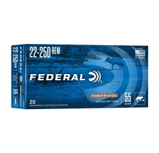 Federal PowerShok 22-250 Remington 55Gr Soft Point 20rd