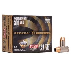 Federal Personal Defense Hydra-Shok 380 ACP 90Gr JHP 20rd