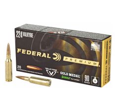 Federal Gold Medal 224 Valkyrie 90Gr Boat Tail Hollow Point 20rd