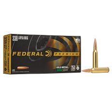 Federal Gold Medal 338 Lapua 250Gr Boat Tail Hollow Point 20rd