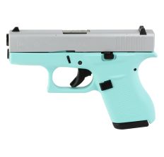 Glock 42 Sub-Compact 380 ACP 3.25" 6rd Robins Egg Blue, Silver