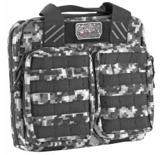 GPS Tactical Double Pistol Case Up To 2 Pistols Range Bag Gray Digital Camo