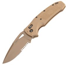 Hogue K320 M17 3.5" Folding Drop Point Knife Tan