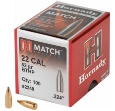 Hornady Match 22 Caliber 52Gr Boat Tail Hollow Point 100ct