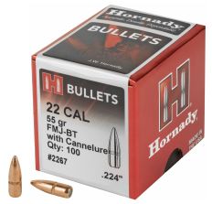 Hornady FMJ-BT 22 Caliber 55Gr Boat Tail 100ct