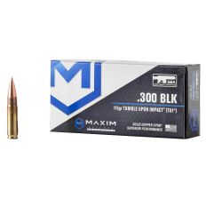 Maxim Defense SBA Short Barrel Ammunition 300 Blackout 115Gr Copper 20rd