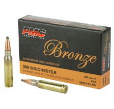 PMC Bronze Rifle Ammunition .308 Winchester 150 Grain Soft Point SP 20rd Box
