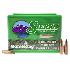 Sierra Bullets GameKing 22 Caliber 65Gr Spitzer Boat Tail 100ct