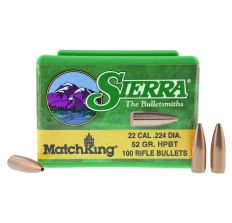 Sierra Bullets MatchKing 22 Caliber 52Gr BTHP 100ct