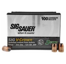 Sierra Bullets V-Crown 9MM 125Gr JHP 100ct