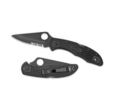 SPYDERCO DELICA4 COMBO BLADE BLK KNIFE