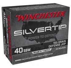 Winchester Silvertip Ammunition .40S&W 155gr Defense JHP -20rd Box