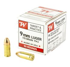 Winchester Ammunition USA WHITE BOX 9MM 115Gr FMJ 50rd