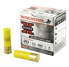 Winchester Ammunition Super-X 20 Ga 2.75" #4 Shotshell 2 3/4 Dram 25rd