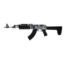 Zastava ZPAPM70 AK47 Rifle White Camouflage Cerakote 7.62x39 16.3" Chrome Lined Barrel Quad Rail Zhukov Folding Stock 30rd